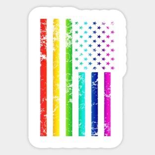 Rainbow American Flag Sticker